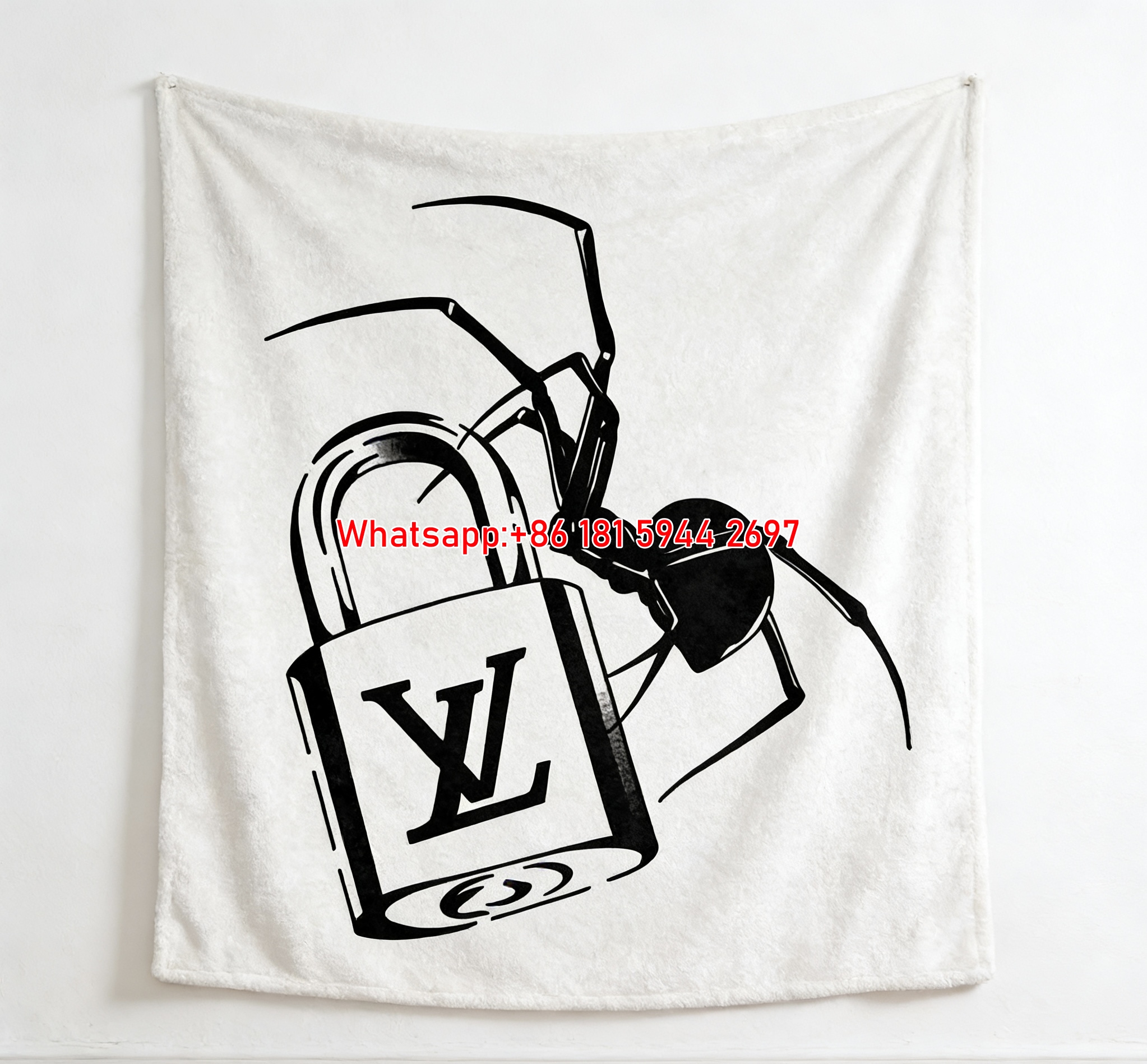 Edgy Spider Print Flannel Couch Blanket 377